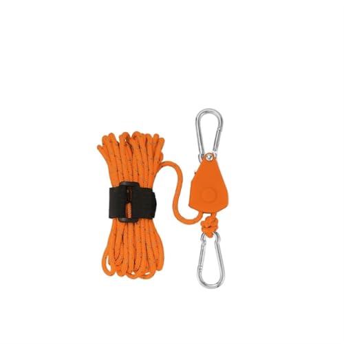 Zelt Seil Einsteller Kabel Binden Seil Aufhänger Pulley Spanner Verschluss Karabiner for Kajak Kanu Markise Plane Baldachin für Riemenscheibe(Small Orange) von AYWTIUN