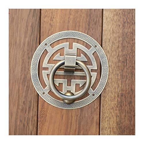 AYXAMO TüRklopfer,TüRklopfer Antik Aushöhlen Schnitzen Copper Ring Griffe Jahrgang Kabinett Küche Pull Griff Holztürknauf Klopfer Messing Fach zieht(7.5cm bronze) von AYXAMO