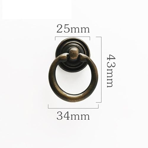 AYXAMO TüRklopfer,TüRklopfer Antik Retro Shabby Style Antik Bronze Tropfen Ring Schublade Küchenschrank Kommode Türknopf Zuggriff(35 x100 cm) von AYXAMO