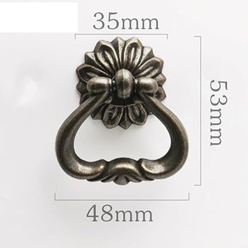 AYXAMO TüRklopfer,TüRklopfer Antik Retro Shabby Style Antik Bronze Tropfen Ring Schublade Küchenschrank Kommode Türknopf Zuggriff(45 x100 cm) von AYXAMO