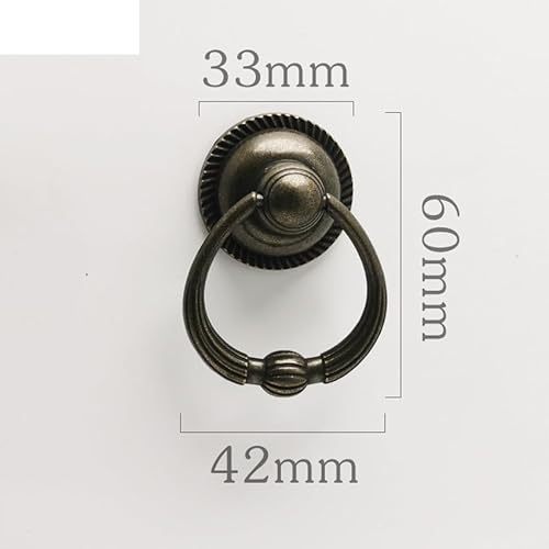 AYXAMO TüRklopfer,TüRklopfer Antik Retro Shabby Style Antik Bronze Tropfen Ring Schublade Küchenschrank Kommode Türknopf Zuggriff(50 x100 cm) von AYXAMO