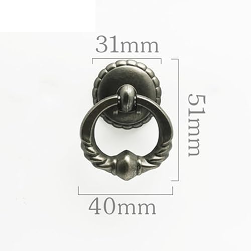 AYXAMO TüRklopfer,TüRklopfer Antik Retro Shabby Style Antik Bronze Tropfen Ring Schublade Küchenschrank Kommode Türknopf Zuggriff(G) von AYXAMO
