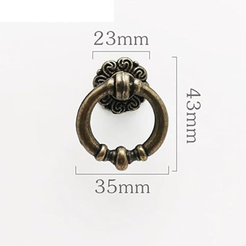 AYXAMO TüRklopfer,TüRklopfer Antik Retro Shabby Style Antik Bronze Tropfen Ring Schublade Küchenschrank Kommode Türknopf Zuggriff(I) von AYXAMO