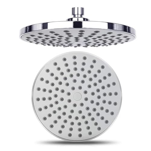 Duschkopf 360° drehbarer Regenduschkopf, 20,3 cm, ultradünn, druckverstärkend, wassersparender Duschkopf von AYXAMO