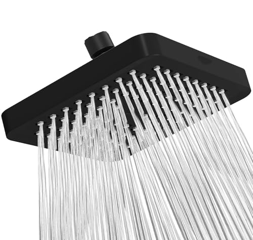 Duschkopf 6-Zoll-Hochdruck-Regenduschkopf Mit Arm,1-minütige Installation, Verstopfungsfreie Regenduschdüsen(Burgundy) von AYXAMO