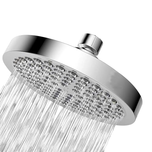 Duschkopf 6-Zoll-Hochdruck-Regenduschkopf Mit Arm,1-minütige Installation, Verstopfungsfreie Regenduschdüsen(WHITE) von AYXAMO