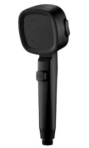 Duschkopf Hochdruck-Duschkopf, Wassersparend, 3 Modi, Duschköpfe, Verstellbar, Ein-Tasten-Stopp, Wassermassage-Sprayer(Black 3pcs set) von AYXAMO