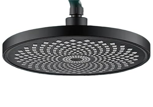 Duschkopf Hygienische Badewannendusche, Regendecke, Regenduschkopf, rund, for Kit, Badezimmersystem(Black,9 inch) von AYXAMO