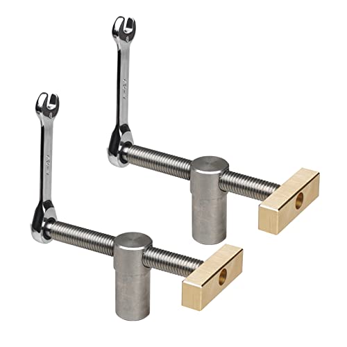 2 Stück Tisch Werkbank Klemme, Schraubstock Holzbearbeitung Schreibtisch Clip, Schnell Fixierte Klemme, DIY Positionierung Bankklemme Hilfswerkzeug Klemmen für 20mm Loch von AYYDS