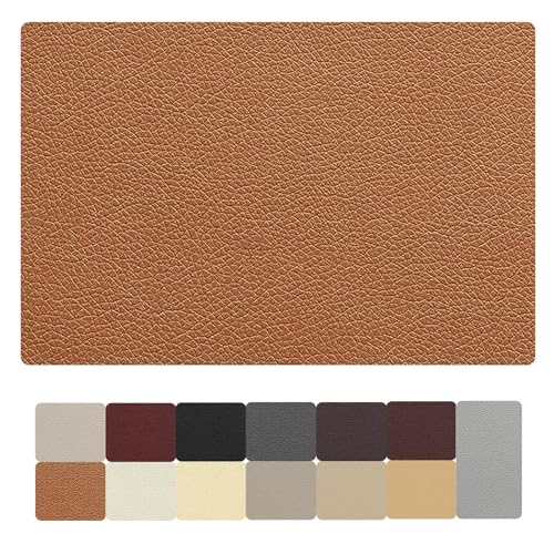 Leder Patch Selbstklebend, Leder Reparatur Set, Kunstleder Selbstklebend, Lederfolie Lederflicken Selbstklebende, Leder Reparatur für Möbel,Sofa,Autositze,Taschen (40x120cm, Hellbraun) von AYYDS