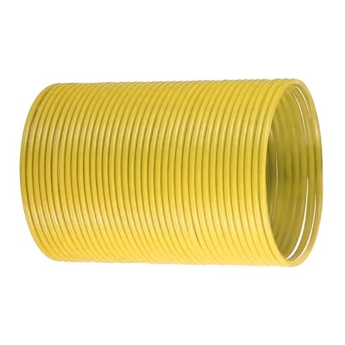 AYYDS Peddigrohr Flechtmaterial, Ø 3.5-4.1mm Hohle Rund Kunststoff Rattan, Wasserdicht PE Rattan Geflecht, Rolle 500g=75m Flechtmaterial für Stricken Handgemachtes Rattan Kunsthandwerk (Gelb) von AYYDS