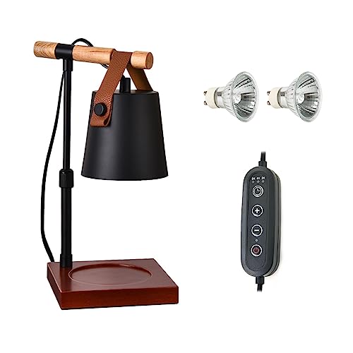 Elektrische Duftlampe für Wachs, Kerzenwärmer Lampe, Aromalampe für Duftwachs, Dimmbarer Schmelzwachslampe mit Timer, Duft Wärmer Nachtlicht, Geschenk Decorative Tischlampe für Schlafzimmer (Schwarz) von AYYDS