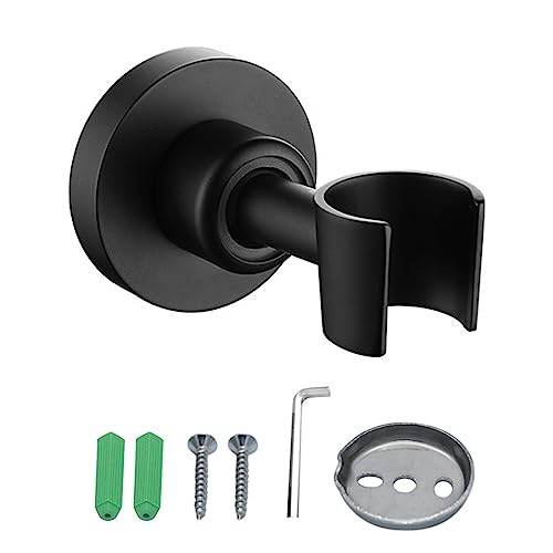 Handbrause Halterung, Edelstahl Duschhalterung, Brausehalter, 360° Verstellbarer Duschkopfhalterung, Universal Halterung für Duschkopf (Schwarz) von AYYDS