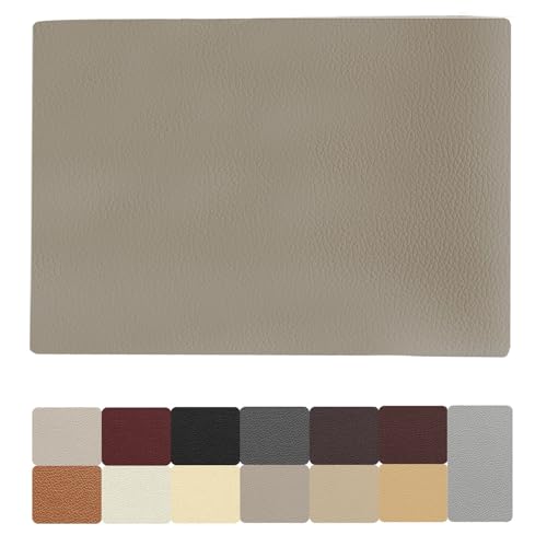 AYYDS Leder Patch Selbstklebend, Leder Reparatur Set, Kunstleder Selbstklebend, Lederfolie Lederflicken Selbstklebende, Leder Reparatur für Möbel,Sofa,Autositze,Taschen (20x30cm, Dunkles Khaki) von AYYDS