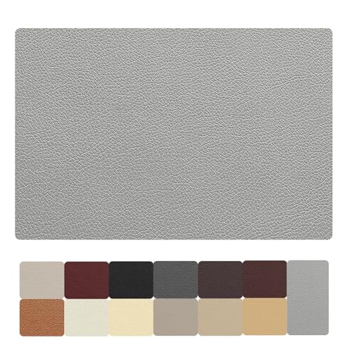 AYYDS Leder Patch Selbstklebend, Leder Reparatur Set, Kunstleder Selbstklebend, Lederfolie Lederflicken Selbstklebende, Leder Reparatur für Möbel,Sofa,Autositze,Taschen (20x30cm, Grau) von AYYDS