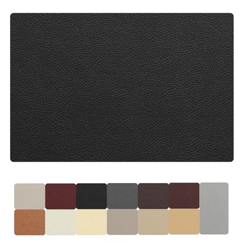 Leder Patch Selbstklebend, Leder Reparatur Set, Kunstleder Selbstklebend, Lederfolie Lederflicken Selbstklebende, Leder Reparatur für Möbel,Sofa,Autositze,Taschen (20x30cm, Schwarz) von AYYDS