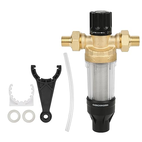 Rückspülfilter, Wasserfilter Wiederverwendbare, Wasser Vorfilter Sedimentfilter, Spin Down Sediment Wasserfilter, Ausspülbarer Feinfilter (1 Zoll mit 3/4" Adapter) von AYYDS