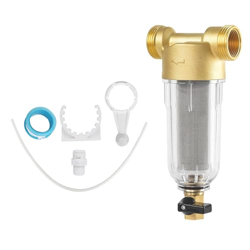 Rückspülfilter Wasserfilter, Wasser Vorfilter Sedimentfilter, 100μm Wiederverwendbare Spin-Down-Sedimentwasserfilter, Ausspülbarer Feinfilter für Brunnenwasserschlauch (3/4") von AYYDS