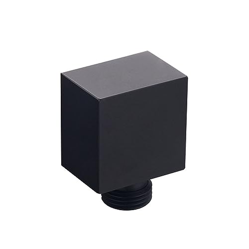 Schlauchanschluss Messing Wandanschlussbogen Wandanschluss 1/2 Zoll Universal Brauseanschlussbogen Sandanschluss Wandanschluss Dusche für Handbrause (Square, Schwarz) von AYYDS