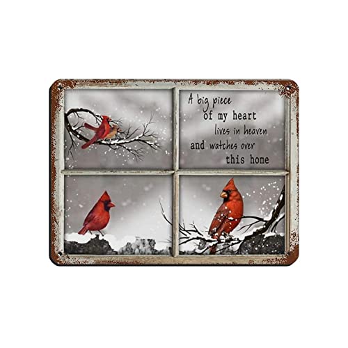 Blechschild "A Big Piece of My Heart Lives in Heaven And Watches Over This Home", Vintage-Blechschild, Metall, Pub, Club, Café, Bar, Zuhause, Wandkunst, Dekoration, Poster, Retro, 30 x 40 cm von AYYK
