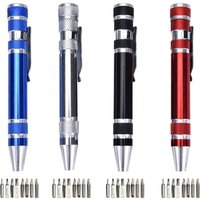 4 Sets Set de Tournevis Tournevis Aimanté Tournevis Pen 8 en 1 Mini Tournevis Précision Kit Stylo à Bille Design Kit de Réparation Fendue Portable von AYYQH