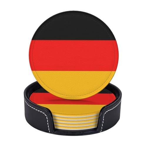 6er-Set Untersetzer mit Deutschland-Flagge, Kaffeetassen, Tassen, Tischplatte, Zuhause, Büro, Esszimmer, Dekoration, leicht zu reinigen von AYYQWE