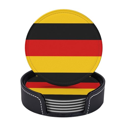 6er-Set Untersetzer mit deutscher Flagge, Kaffeetassen, Tassen, Tischplatte, Zuhause, Büro, Esszimmer, Dekoration, leicht zu reinigen von AYYQWE