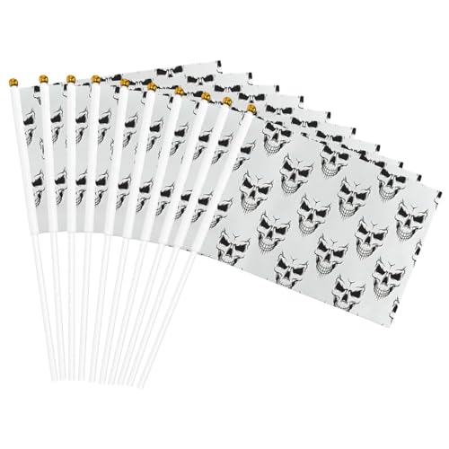 Monochromes Skelettkopf-Motiv, Halloween-Flagge, tragbare Flaggen, Feiern, Partys, Feiertage, Dekoration, Versammlungen, Events von AYYQWE