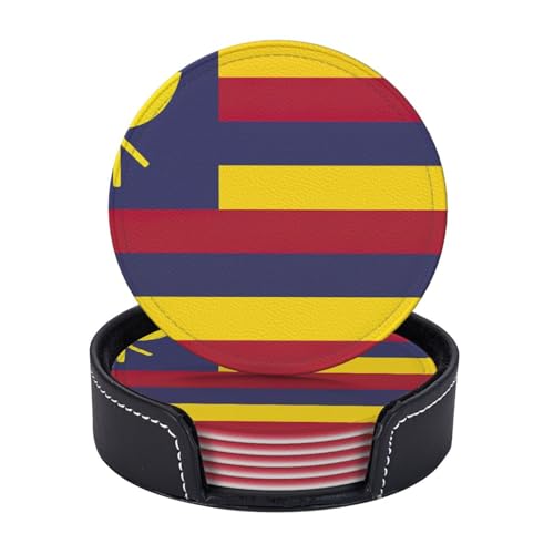 Untersetzer, Motiv: Flagge des Königreichs Hawaii, 6 Stück, Kaffeetassen, Tassen, Tischplatte, Zuhause, Büro, Esszimmer, Dekoration, leicht zu reinigen von AYYQWE