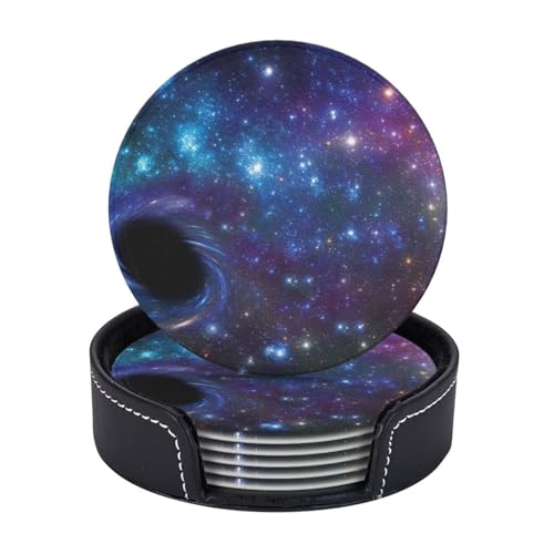 Untersetzer, Motiv: Galaxie-Druck, Kaffeetassen, Tassen, Tischplatte, Zuhause, Büro, Esszimmer, Dekoration, leicht zu reinigen, 6 Stück Untersetzer, Motiv: Galaxie-Druck, Kaffeetassen, Tassen, Tischplatte, Zuhause, Büro, Esszimmer, Dekoration, leicht zu reinigen, 6 Stück von AYYQWE