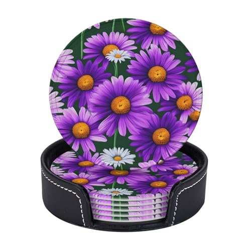 Untersetzer mit Gänseblümchen-Druck, 6 Stück, für Kaffeetassen, Tassen, Tisch, Zuhause, Büro, Esszimmer, Dekoration, leicht zu reinigen Untersetzer mit Gänseblümchen-Druck, 6 Stück, für Kaffeetassen, Tassen, Tisch, Zuhause, Büro, Esszimmer, Dekoration, leicht zu reinigen von AYYQWE