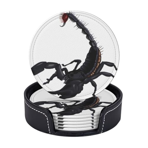Untersetzer mit Skorpion-Aufdruck, Kaffeetassen, Tassen, Tischplatte, Zuhause, Büro, Esszimmer, Dekoration, leicht zu reinigen, 6 Stück Untersetzer mit Skorpion-Aufdruck, Kaffeetassen, Tassen, Tischplatte, Zuhause, Büro, Esszimmer, Dekoration, leicht zu reinigen, 6 Stück von AYYQWE
