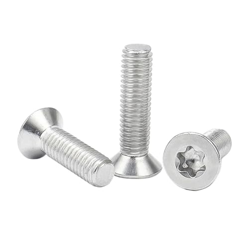1/50 Stück M1.4 M1.6 M2 M2.5 M3 M4 M5 M6 M8 M10 M12 304 Edelstahl Sechslappen-Torx-Senkkopfschraube(10mm,M4 10pcs) von AYYSSM