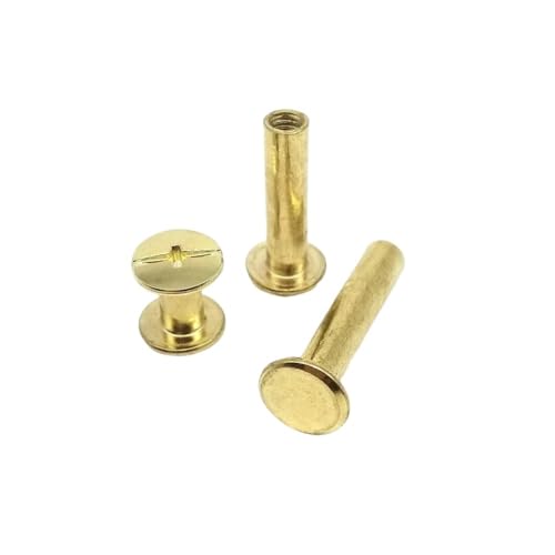 10/20/30 Stück M5x4-50mm Ledertasche Gürtelband Foto Scrapbook Album Konto Buch Post Bindung Chicago Schraube Nagel Niet Bolzen(Golden,20pcs 5x25mm) von AYYSSM