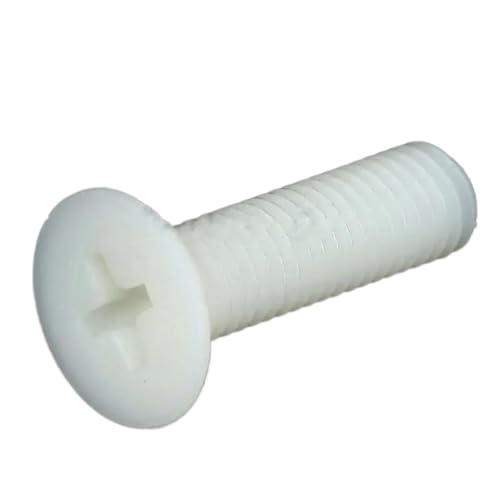 10/25/50 Stück M2.5 M3 M4 M5 M6 M8 Flachkopfschrauben, Nylon-Kunststoff-Schraubenlänge 5 mm - 40 mm(M5 x35mm 10pcs) von AYYSSM