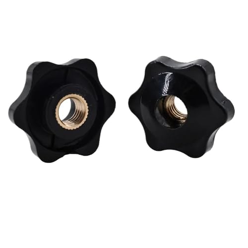 10/5/1 Stück Schwarz Weiß Pflaume Handfest Rändelknopf Mutter Klemmknopf Griff Hand Mechanische Sternmuttern M4 M5 M6 M8 M10 M12(Black,M5 (Head 25mm)10pcs) von AYYSSM