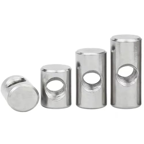 10 Stück 304 Edelstahl Zylindermuttern Kreuzloch Hammer eingebettet for Holzmöbel(M5x12 OD8) von AYYSSM