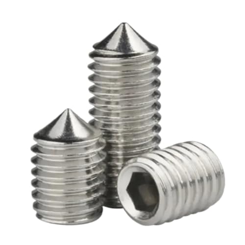 10 Stück M2 M2.5 M3 M4 M5 M6 M8 M10 M12 304 Edelstahl Innensechskant-Stellschrauben mit Kegelspitze und Madenkopf(8mm x10pcs,M2) von AYYSSM