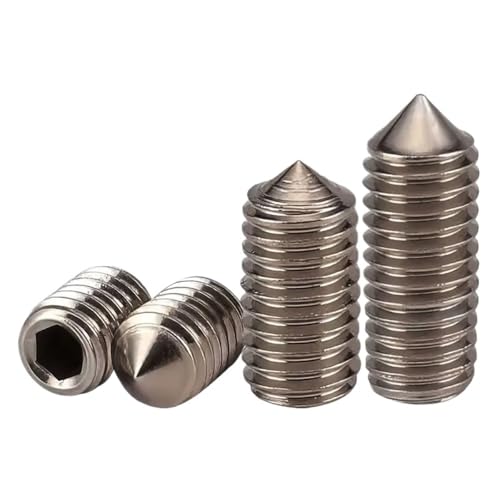 3–50 mm M2 M2.5 M3 M4 M5 M6 M8 M10 M12 304 Edelstahl-Innensechskantschrauben mit Kegelspitze und Grub-Kopf(10mm x10pcs,M6) von AYYSSM