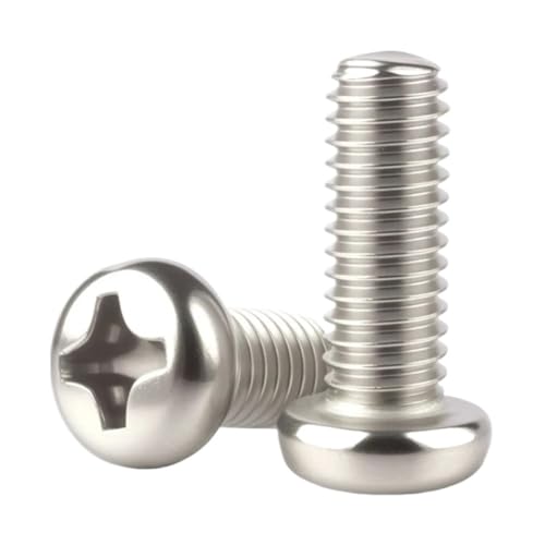 50/10 Stück M1.2 M1.4 M1.6 M2 M2.5 M3 M4 M5 M6 Mini Micro Kleine Kreuzschlitzschraube aus Edelstahl 304 Rundbolzen(5mm,M1.6x 50pcs) von AYYSSM