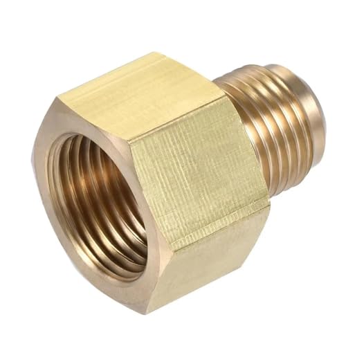 AYYSSM 1/4 3/8 1/2 5/8 3/4 Buchse auf Stecker Flare Adapter Reduzierstück 45 Grad Messing Fitting Gewinde (Size : Female 3I4 Male 3I8) von AYYSSM