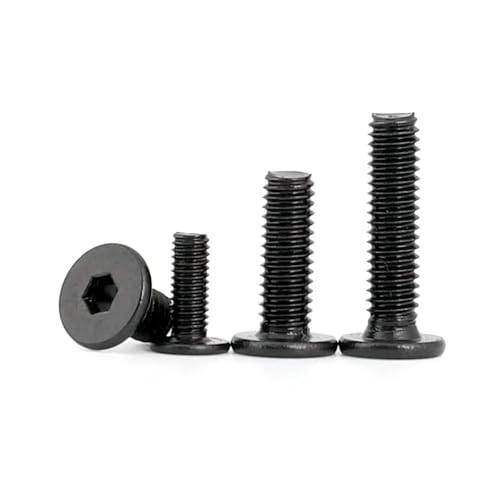 AYYSSM 10/50 Stück M2 M2,5 M3 M4 M5 M6 Schwarz 304 Edelstahl Allen Sechskant Ultradünne Kopfschraube Innensechskant Dünne Flache Wafer-Kopfschraube(12mm,50pcs M3) von AYYSSM