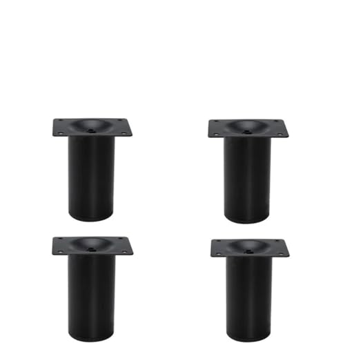 AYYSSM 10 cm runde, gerade Rohr-Möbelbeine, Sofa-Schrank, Metall-Stützbeine, schwarz, for Möbel, mittlere tragende Füße, Betterhöhung von AYYSSM