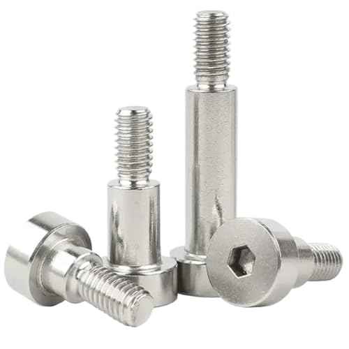 AYYSSM 304 Edelstahl Innensechskant Kopf Rollenschulterschrauben Lagerbolzen Stopfen Zeug Schraube M2 M2.5 M3 M4 M5 M6 M8 M10 M12(8mm,D4x M3 (10pcs)) von AYYSSM