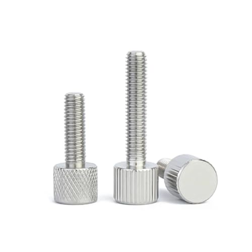 AYYSSM 304 Edelstahl Rund Einzelkopf Rändelschraube M2M2.5M3M4M5M6(Vertical Stripes,10pcs M2x12) von AYYSSM