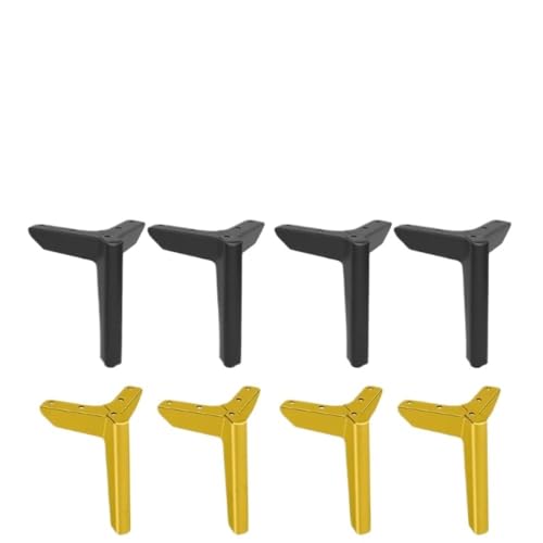 AYYSSM 4 Stück Metall-Möbelbeine, Schwarzgold, for Sofafüße, Bett, Schrank, Schreibtisch, Couchtisch, Fuß, Ersatzbeine, Hardware, Höhe 8–15 cm (Color : Black-10cm-4pcs) von AYYSSM