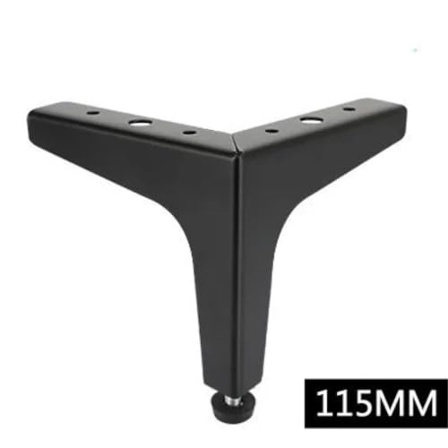 AYYSSM 4 Stück höhenverstellbare Möbelbeine aus Metall, schwarz, for Möbel, Nivellierfüße, Sofa, Tischbeine, Stuhl-Hardware-Zubehör (Color : 115mm) von AYYSSM