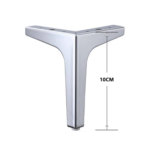 AYYSSM 4PCS Fuß for Badezimmer Möbel Küche Schränke Stühle Nachttisch Schränke Tisch Schränke TV Rack Beine for Nachttisch Bein (Color : Silvery 10cm 4pcs) von AYYSSM