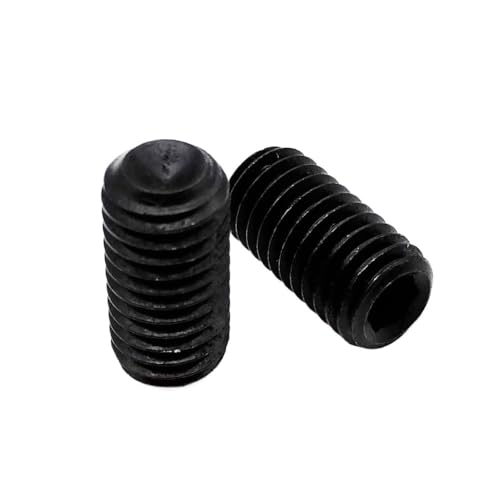AYYSSM 50 Stück M2 M2.5 M3 M4 M5 M6 M8 DIN916 Schwarz 12.9 Stahl Sechskant Innensechskant Ringschneide Madenschraube Stellschraube(8mm,M6 50pcs) von AYYSSM