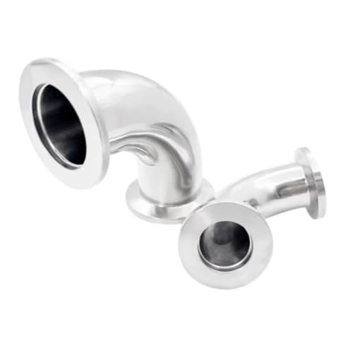 AYYSSM KF 10 16 KF25 KF40 KF50 Vakuum Clamp Ferrule 90 Grad Ellenbogen SUS 304 Edelstahl Sanitarry Rohr Fitting Anschluss Homebrew(KF25 L-50mm) von AYYSSM